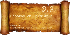 Draskovich Hermiás névjegykártya
